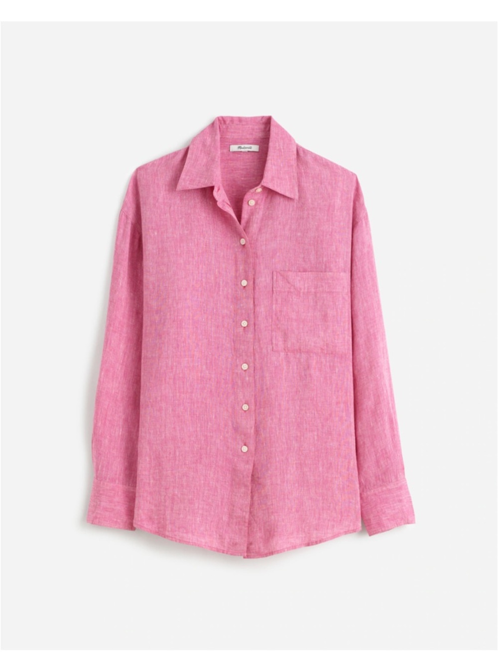 Madewell Pink Linen oversized style Button-Down Shirt